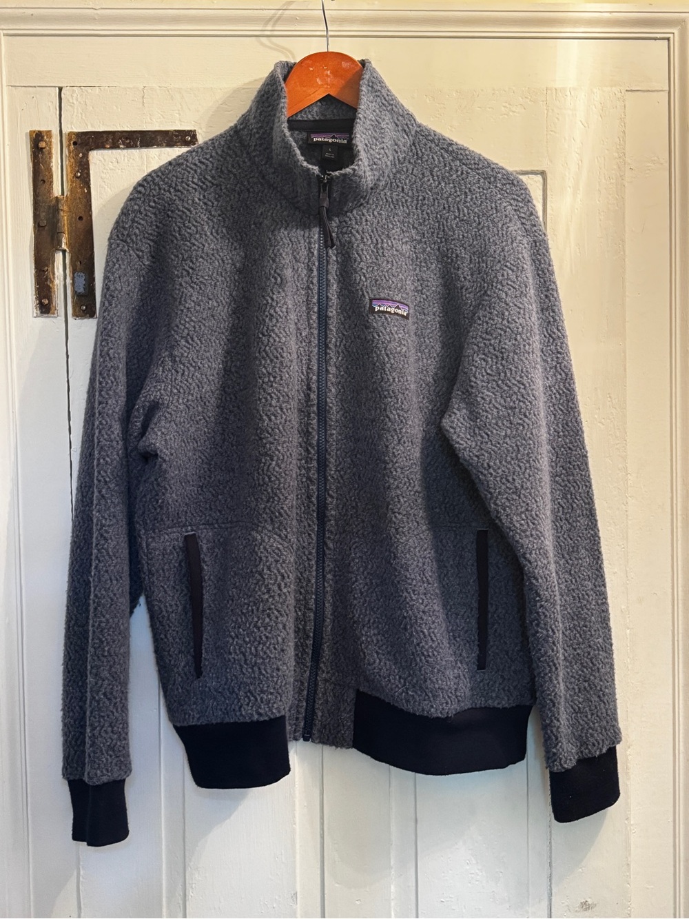 Patagonia Woolyester Fleece Full-Zip Jacket Blue Sz L Gorpcore Sustainable